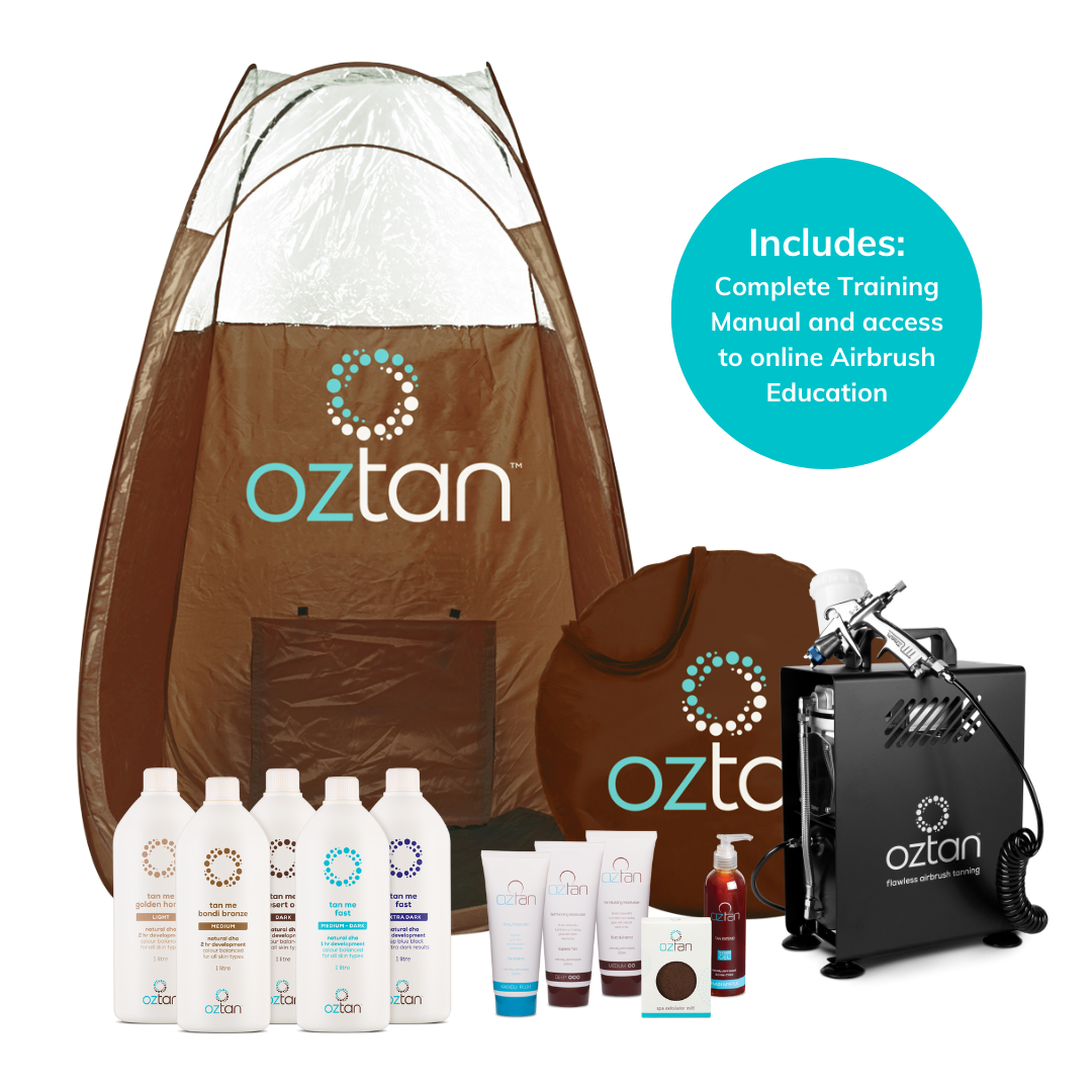 Oztan Airbrush Spray Tanning Premium Package | Oztan Natural Flawless Spray Tanning Solutions